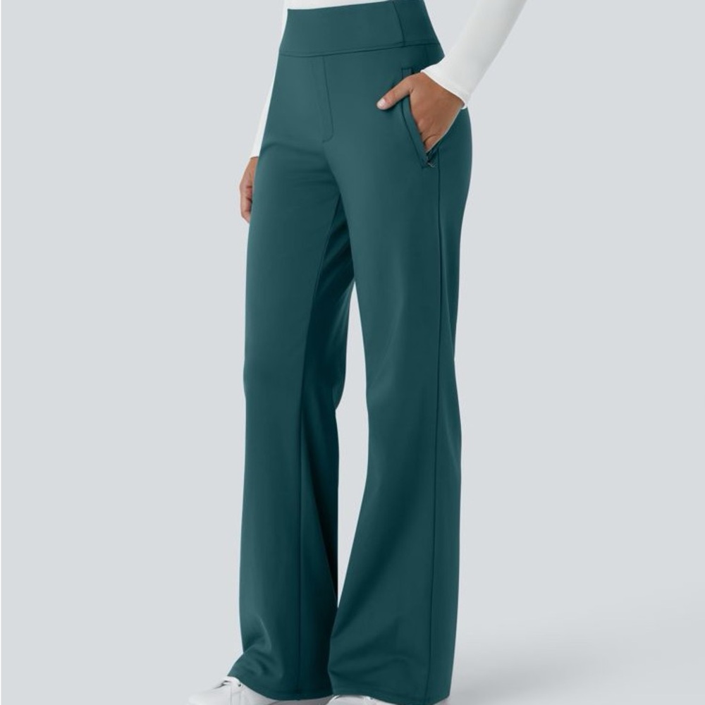 Halara Flex DayStretch Mid Rise Work Flare Pants - NWT Small Atlantic Deep Teal